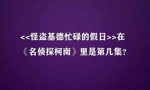 <<怪盗基德忙碌的假日>>在《名侦探柯南》里是第几集？