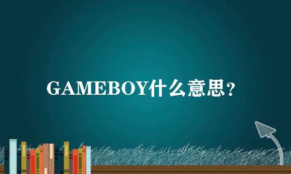 GAMEBOY什么意思？