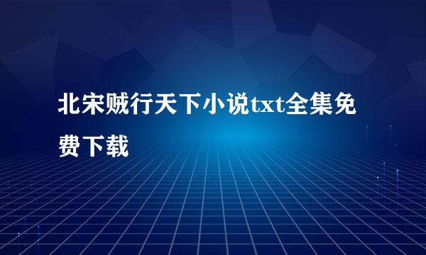 北宋贼行天下小说txt全集免费下载