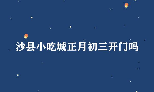 沙县小吃城正月初三开门吗