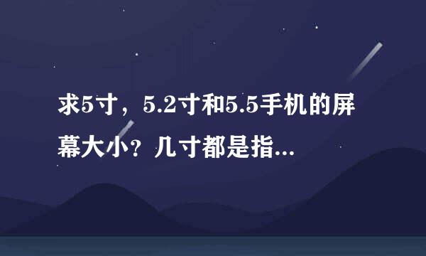 求5寸，5.2寸和5.5手机的屏幕大小？几寸都是指的屏幕而不是机身对吧？