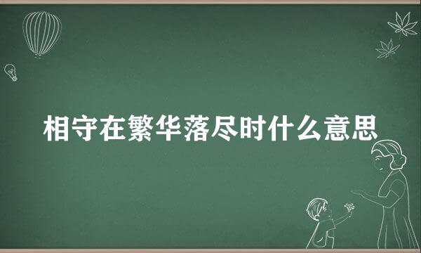 相守在繁华落尽时什么意思