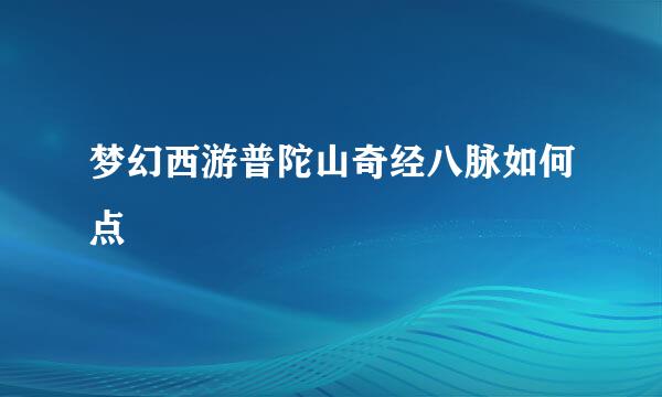 梦幻西游普陀山奇经八脉如何点