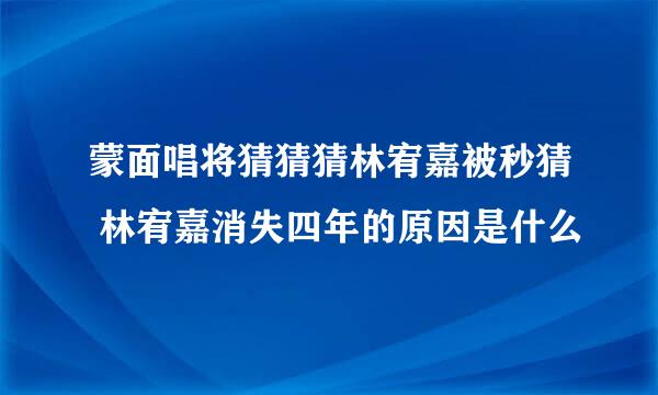 蒙面唱将猜猜猜林宥嘉被秒猜 林宥嘉消失四年的原因是什么