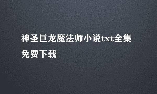 神圣巨龙魔法师小说txt全集免费下载