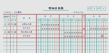 现金日记账、银行存款日记账、明细账和总账的手写样本