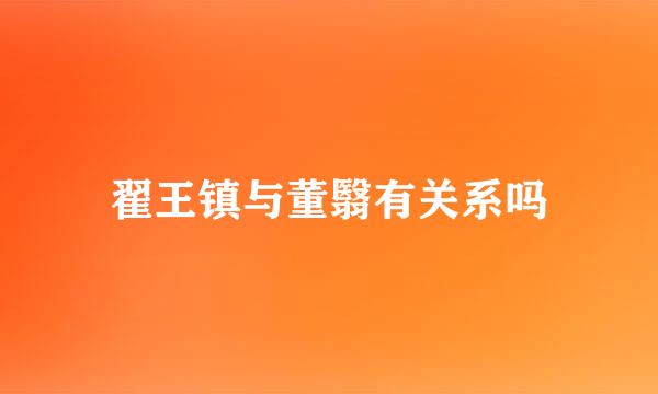 翟王镇与董翳有关系吗