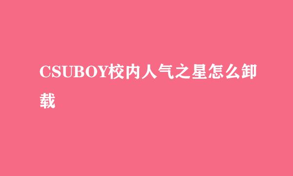 CSUBOY校内人气之星怎么卸载