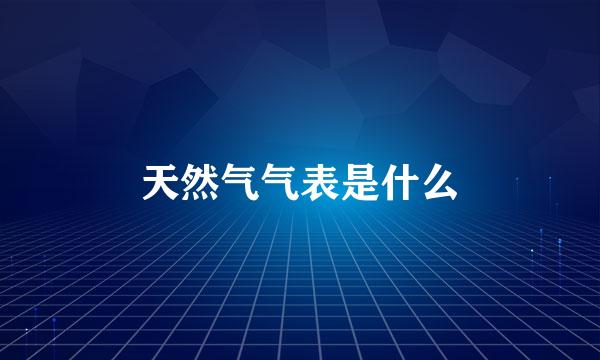 天然气气表是什么