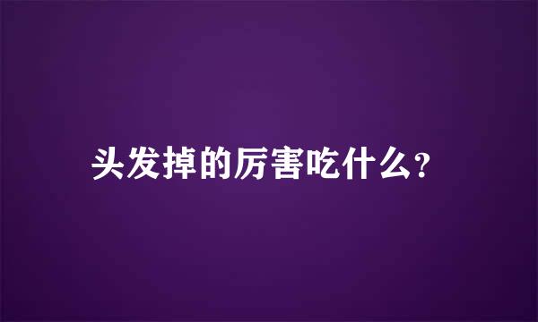 头发掉的厉害吃什么？