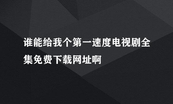 谁能给我个第一速度电视剧全集免费下载网址啊