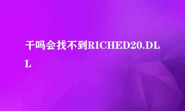 干吗会找不到RICHED20.DLL