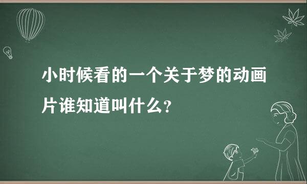 小时候看的一个关于梦的动画片谁知道叫什么？