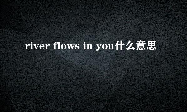 river flows in you什么意思