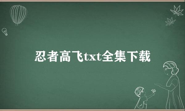 忍者高飞txt全集下载