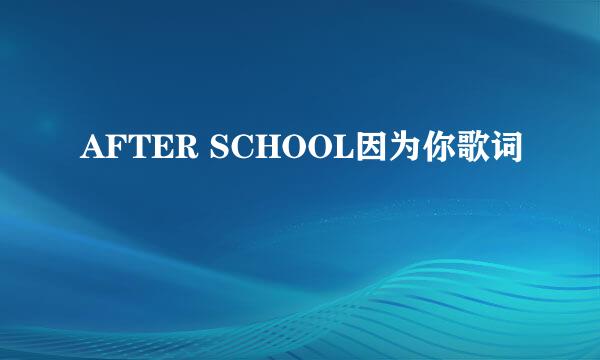 AFTER SCHOOL因为你歌词