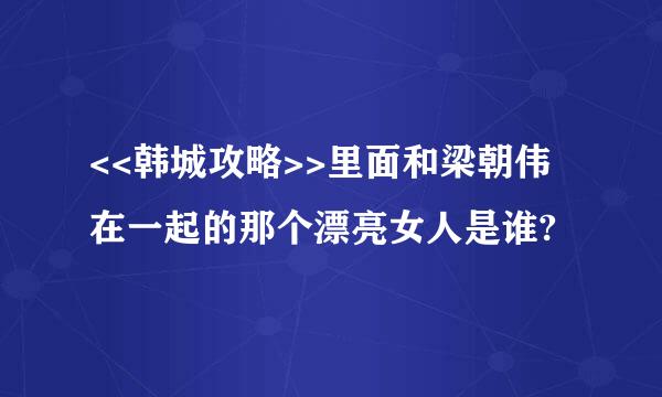 <<韩城攻略>>里面和梁朝伟在一起的那个漂亮女人是谁?