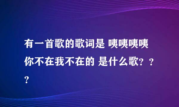 有一首歌的歌词是 咦咦咦咦你不在我不在的 是什么歌？？？