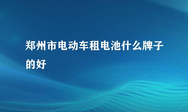 郑州市电动车租电池什么牌子的好