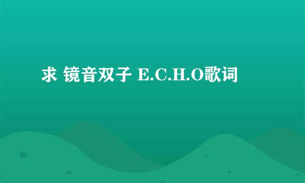 求 镜音双子 E.C.H.O歌词