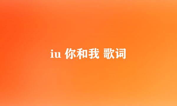 iu 你和我 歌词