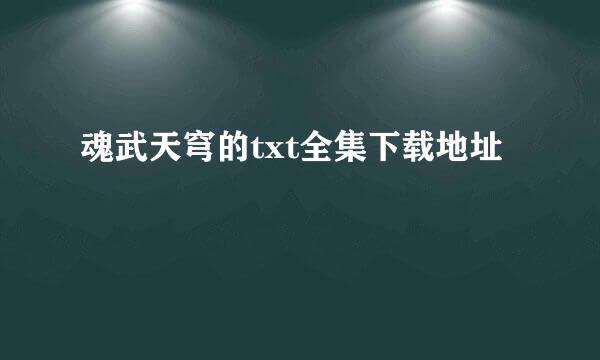 魂武天穹的txt全集下载地址