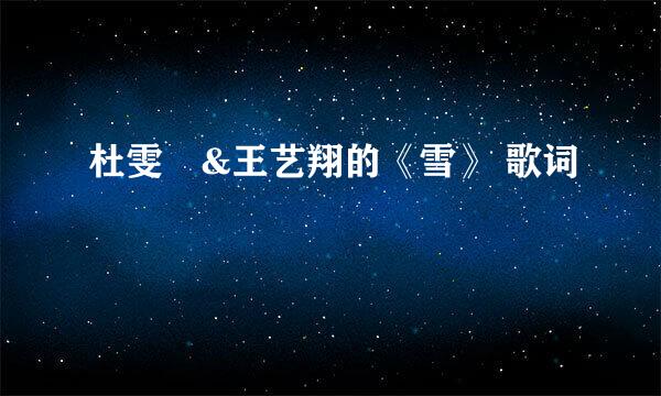 杜雯媞&王艺翔的《雪》 歌词