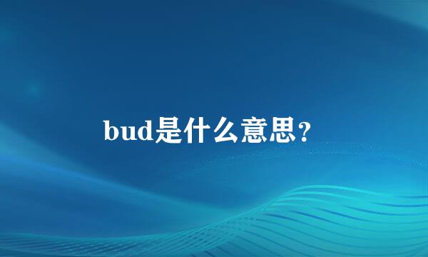 bud是什么意思？