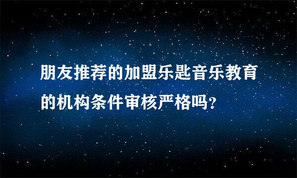 朋友推荐的加盟乐匙音乐教育的机构条件审核严格吗？