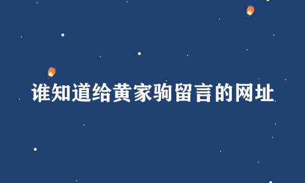 谁知道给黄家驹留言的网址