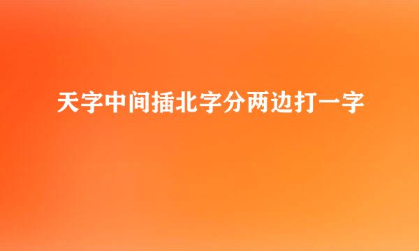 天字中间插北字分两边打一字