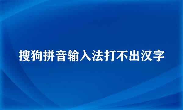 搜狗拼音输入法打不出汉字