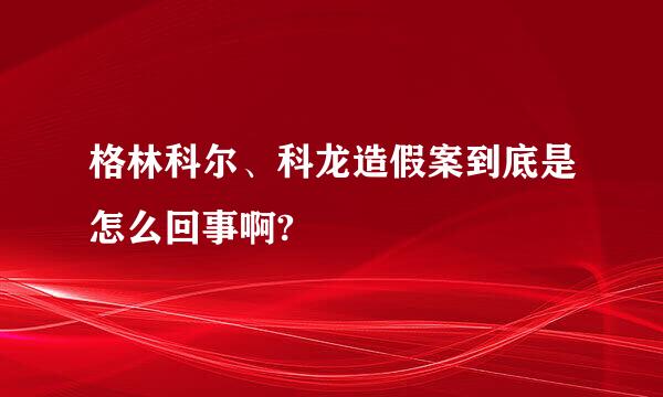 格林科尔、科龙造假案到底是怎么回事啊?