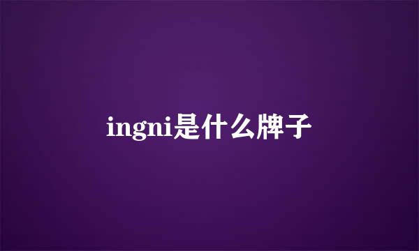 ingni是什么牌子