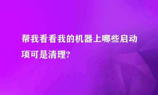 帮我看看我的机器上哪些启动项可是清理?