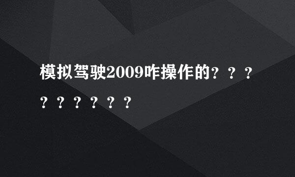 模拟驾驶2009咋操作的？？？？？？？？？