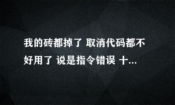 我的砖都掉了 取消代码都不好用了 说是指令错误 十月二十二刚发现不好用了 QQ泡沫乐园也进不去了