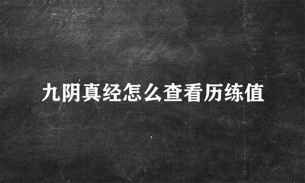 九阴真经怎么查看历练值