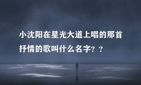 小沈阳在星光大道上唱的那首抒情的歌叫什么名字？？