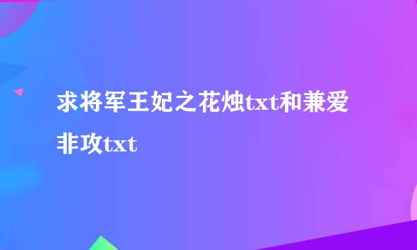 求将军王妃之花烛txt和兼爱非攻txt