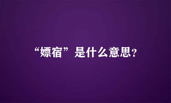 “嫖宿”是什么意思？