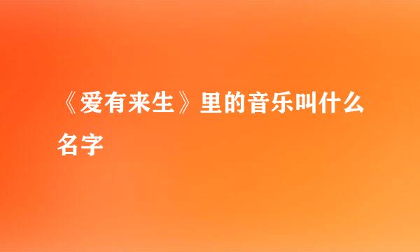 《爱有来生》里的音乐叫什么名字