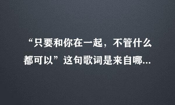 “只要和你在一起，不管什么都可以”这句歌词是来自哪首歌？歌名叫什么？