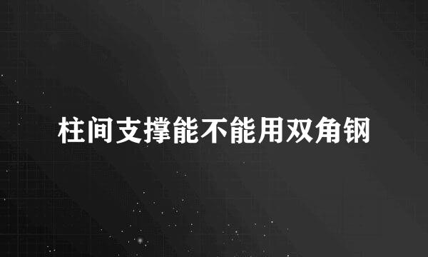 柱间支撑能不能用双角钢