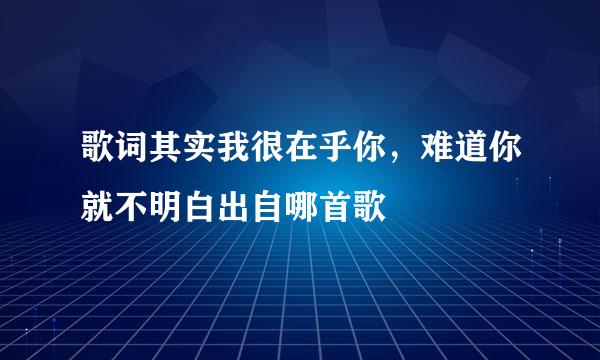 歌词其实我很在乎你，难道你就不明白出自哪首歌