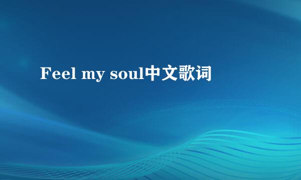 Feel my soul中文歌词