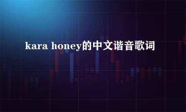 kara honey的中文谐音歌词