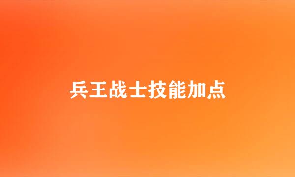 兵王战士技能加点