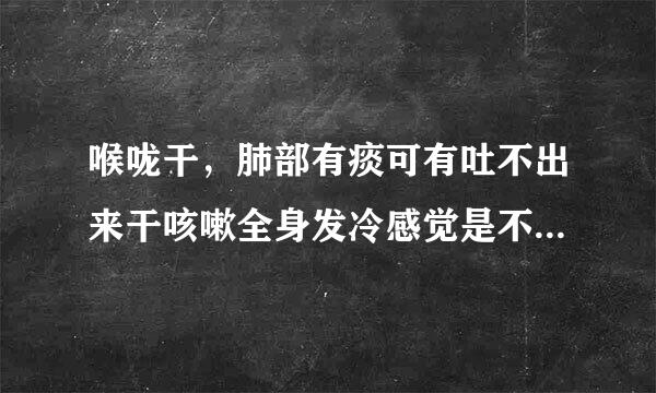 喉咙干，肺部有痰可有吐不出来干咳嗽全身发冷感觉是不是新冠病毒吗？