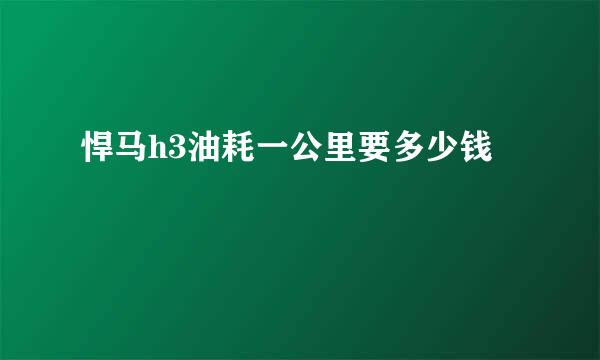 悍马h3油耗一公里要多少钱